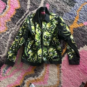 RARE Supreme Black and Neon Green Graphic Jacket